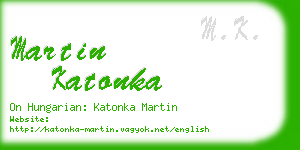 martin katonka business card